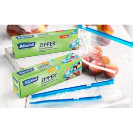 Zipper All Purpose Bags Resealable Slider Secure Zip Tight Seal BPA Free Food Storage Bags, Fresh Keeping, Freezing, Transporting and Organising – 30 x Small 1L and 24 x Medium 3L