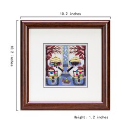 Ebherys Hunan Embroidery Art,Boatyard, Framed Hand Embroidery Artwork, Chinese Traditional Cutlture,Intangible Cultural Heritage Handmade Wall Art… (Mongolian Yurt)