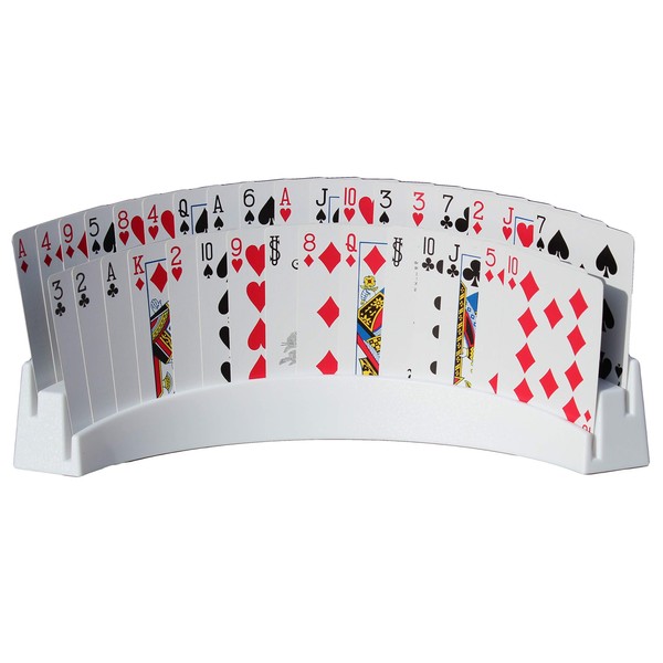 Twin Tier Premier Playing Card Holder (Set of 2) - Holds Up to 32 Playing Cards Easily - 12 1/2" x 4 1/2" x 2 1/4" - Stack for Storage - Made in The USA