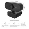 Webcam with Microphone 1080p Full HD 360° Adjustable Plug and