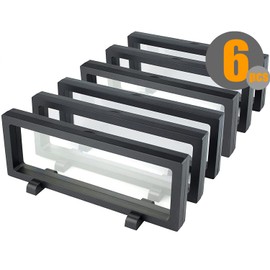 WISHDIAM 6PCS Display Case for 3D Floating Frame, Casino Chip, Insect, Arrowhead, Guitar Pick, Frame Stand Holder for Military Coin, AA Medallion, Stone, Picture, Dollar Bill, Specimen Box