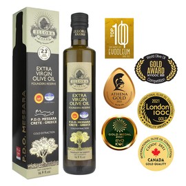 Ellora Farms, Gold Medal Winner, Extra Virgin Olive Oil, Certified PDO Greece, First Cold-Press, High in Phenols, Dark Bottle 17 fl. oz., Pack of 4