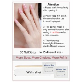 UV Nagelfolien Selbstklebend, 30pcs Sheer Pink Gel Nagelfolie für Nagel DIY zu Hause