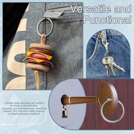 Desenda 15 Set Swivel Snap Hooks with Key Rings, 3 Different Sizes Metal Lobster Claw Clasps Keychain Making Hardware Sturdy Keyring Clips for DIY Art Crafts Crochet Keychain (Sliver, S+M+L)