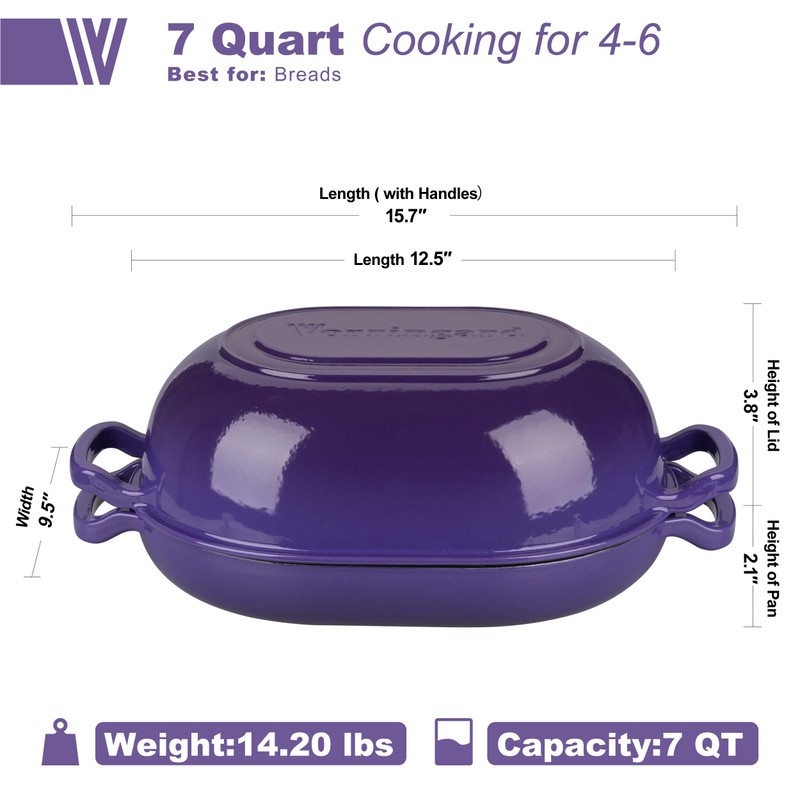 VORRINGARD Enameled Cast Iron Sourdough Bread Oven, Dutch Oven, Loaf
