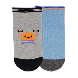 Hotsox Women's Weight Lifting Orange Low Cut 2 Pack Crew Socks 2 Pair, Grey Heather, Women's 9-11