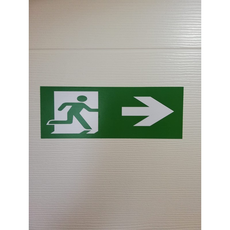 Emergency Exit Sign, Pack of 5, Premium Stickers, 24 cm