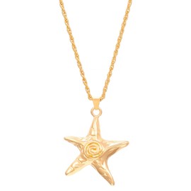 NOVYRA Gold Starfish Necklace for Women Dainty Ocean SeaShell Pendant Necklaces Trendy Layered sea star Conch Pendant Necklace Summer Beach Jewelry for Women (vortex Starfish)