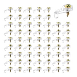 sourcing map 60Set Glass Door Retainer Clips, 3.5mm Cabinet Door Glass Retainer Clips Kit Glass Door Retainer Kit for Fixing Glass Cabinet Doors (Transparent Clip with Gold Screws)
