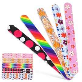 IWOWHERO 20pcs Complete Nail Art Tool Nail Files Buffing Block Curved Tip for Home Salon Travel
