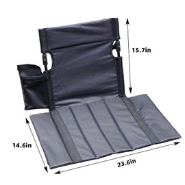 Extra large folding camping backrest with cup holder,Lightweight portable outdoor large chair for beach, park, lawn, and travel,Aluminum frame, comfortable & durable lazy backrest (Carbon Black)