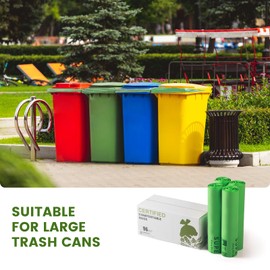 SUPERBIO 96 Gallon Bags, Extra Thick 1.57 Mil, (40 Count Bulk), Large Lawn Yard Waste Bag, ASTM D6400, BPI (commercially compostable only) and OK compost HOME, OK compost INDUSTRIAL