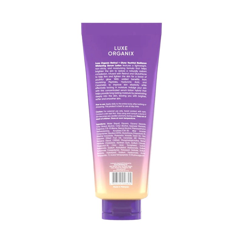 Luxe Organix Retinol + Gluta Youthful Radiance Whitening Serum Lotion
