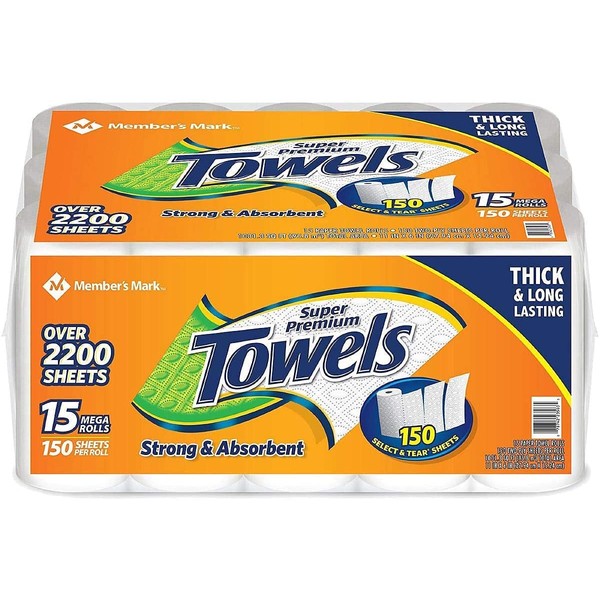 Member's Mark Super Premium Paper Towels (15 rolls, 150 sheets per roll)