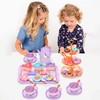 44Pcs Unicorn Tea Party Set for Little Girls, Pretend Plastic