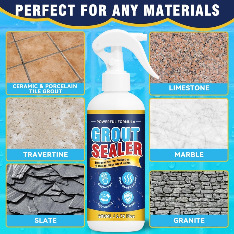 Grout Sealer, Waterproof Grout Sealer for Shower Floor Tile, Long