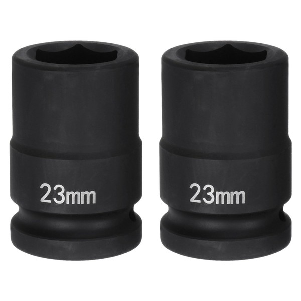 HARFINGTON 2pcs 6-Point Impact Socket 3/4" Drive 23mm Metric 40Cr