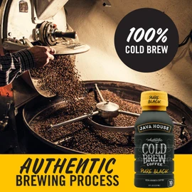 Java House Cold Brew Coffee Ready to Drink Bottles - Pure Black - 6 Pack of 8oz Bottles - 100% Arabica Coffee