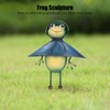 Frog Decor Cartoon Frog Sculpture Wrought Iron Animal Sculpture Garden