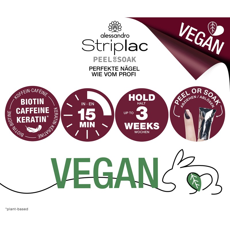 alessandro Striplac Peel or Soak, Vegan, Ruby Red LED Nail