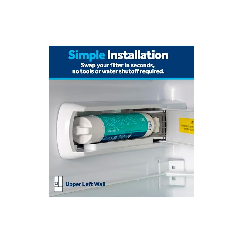 GE RPWFE Refrigerator Water Filter, Genuine Replacement Filter, Certified to