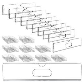 HOUSEDOMO Nameplate for Doors with Adhesive Tapes - 100 Pack 2x8 Inch Clear Acrylic Office Door Name Plate Classroom Wall Name Plate Holder Horizontal Nameplate Holder Plastic Sign Frame