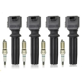 Set of 4 UF670 Ignition Coil with Spark Plug Compatible with 2013-2017 Ford Edge Escape Explorer Focus Fusion Taurus Mustang Lincoln Replacement CM5Z12029A DG546