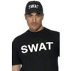 Smiffys SWAT Baseball Cap, Black with Embroidery, Cops & Robbers