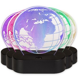 MIK funshopping 3D Light Night Light 3D Effect Lamp with Colour Changing 20 cm High (Globe)