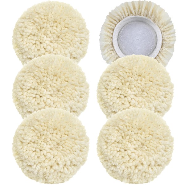 phepetroll 6 PCS Wool Buffing Polishing Pads - 3 Inch