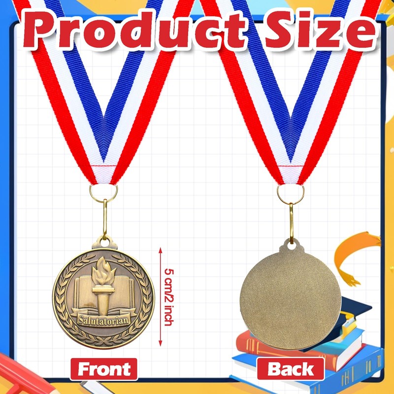 Quelay 30 Pcs 2'' Gold Medals for Awards Winner Medals
