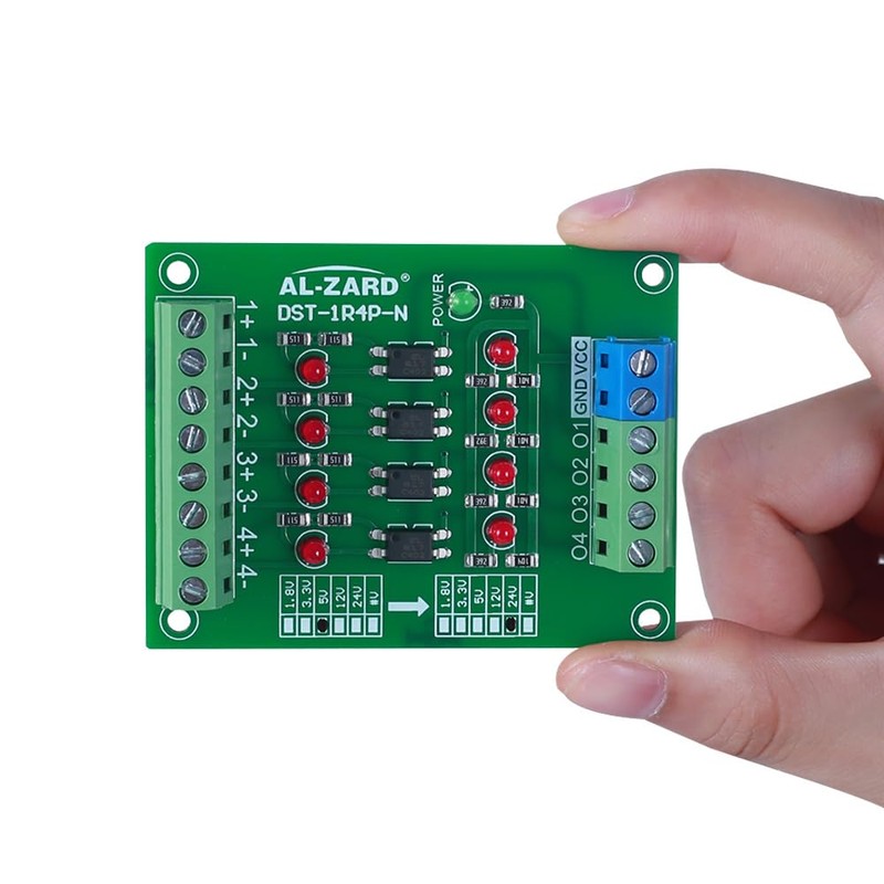 4 Channel Optocoupler Insulation Board, DST-1R4P-N 5V to 24V Optocoupler