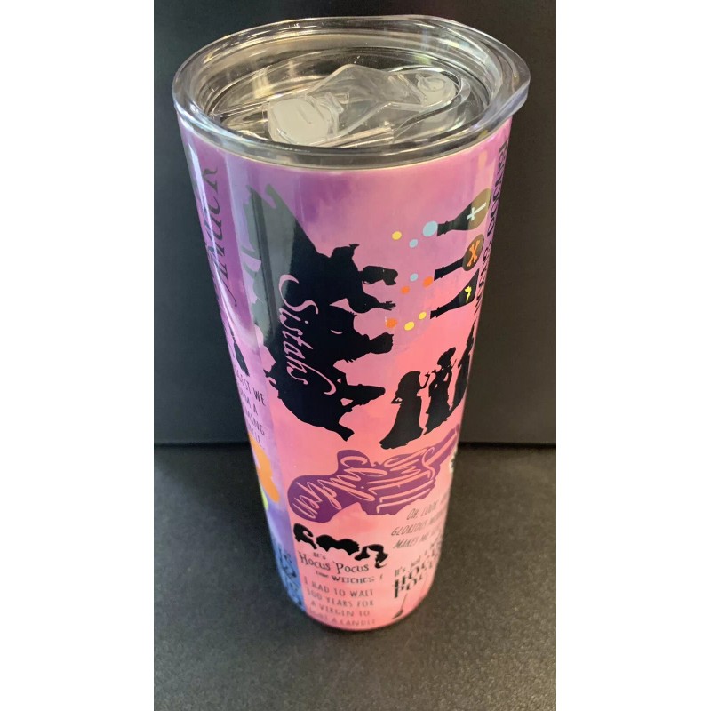 Unbranded HOCUS POCUS PURPLE SAYINGS SKINNY TUMBLER -20oz with straw