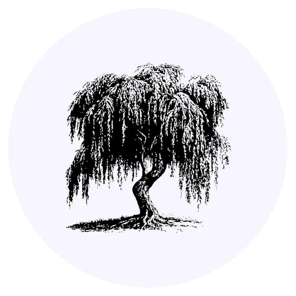 24 x 40mm Round 'Old Willow Tree' Stickers (SK00067824)