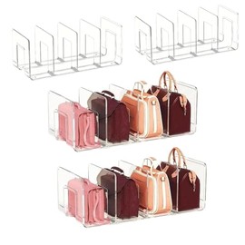 4 Pcs Organizador de Bolsos para Clóset, Organizador de Bolsos de Mujer de 4 Pcs y 16 Compartimentos, Organizador de Closet para Bolso de Mano, Libros