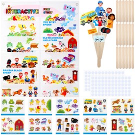 Shappy Felt Story Board Sets for Toddlers, 10 Stories Felt Pieces Farm Animals Interactive Stories for Circle Time, Flannel Board Wall Toys for Kids, Preschool Farmhouse Learning Activity Kit