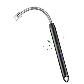 Electric Lighters, Plasma Arc Candle Lighter Rechargeable Lighter with LED Battery Display, 360° Flex Wand USB Long Lighter for Scented Candles, BBQ Grill & Camping - Windproof Design Lighters