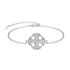 Palpitate Celtic Bracelet Mustard Seed Bracelet 925 Sterling Silver Celtic knot Irish Mustard Seed Jewelry Gifts for Women Mom Mother