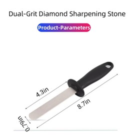 RYFCRRZ Dual-Grit Diamond Sharpening Stone File, Knife Sharpeners Handheld, Kitchen/Garden/Outdoor Tool Sharpener, Knife Sharpening Tool (400/1000 Grit Coarse/Fine)