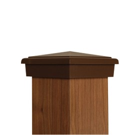 2-Pack 4x4 Brown Post Cap Slim Profile fits Post (3.5"x3.5" up to 3.75"x3.75") for Pressure Treated Post, Made by Atlanta Post Caps. (Brown)