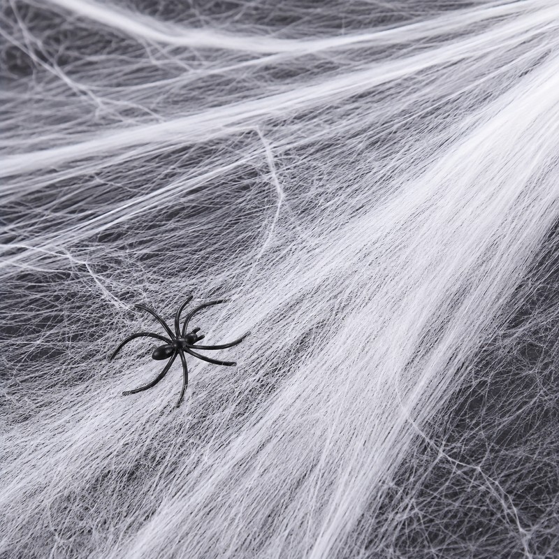 Halloween Spider Web Decorations for Party Décor – 4-Pack Stretchable