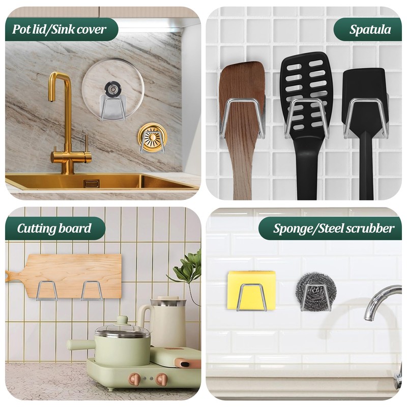 Jerphen 2 Pack Sponge Holder for Kitchen Sink，Strong Adhesive SUS304