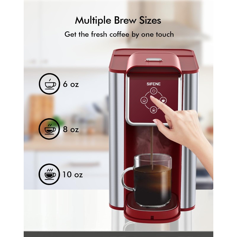 SIFENE KC101 3-in-1 Single Serve Coffee Maker, Compact & Portable,