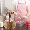 Farmhouse Egg Basket,Large Egg Collecting Basket with Handle,Round Wicker Egg