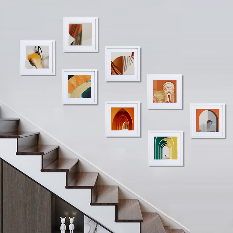 HEART ART 10x10 White Picture Frames set of 9, Display