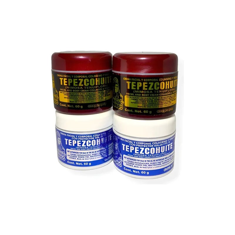 4 Crema Facial Indio Papago Tepezcohuite Dia Y Noche 60g