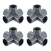 Sourcing Map 4 Pcs 5 Way PVC Elbow Connector, 1"