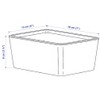 KUGGIS Storage Organizer Box With Lid Heavy Duty White PET
