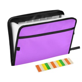 UMIRIKO Purple Expanding Organizer File Folder,13 Pocket Expanding File Folder Accordion Folder with Zipper, Accordion File Keeper for Documents Letter Size A4 Papers