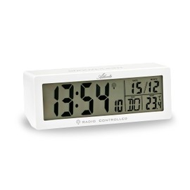 Atlanta Radio Alarm Clock Digital LCD Display Volume Control Temperature Crescendo Snooze (White)